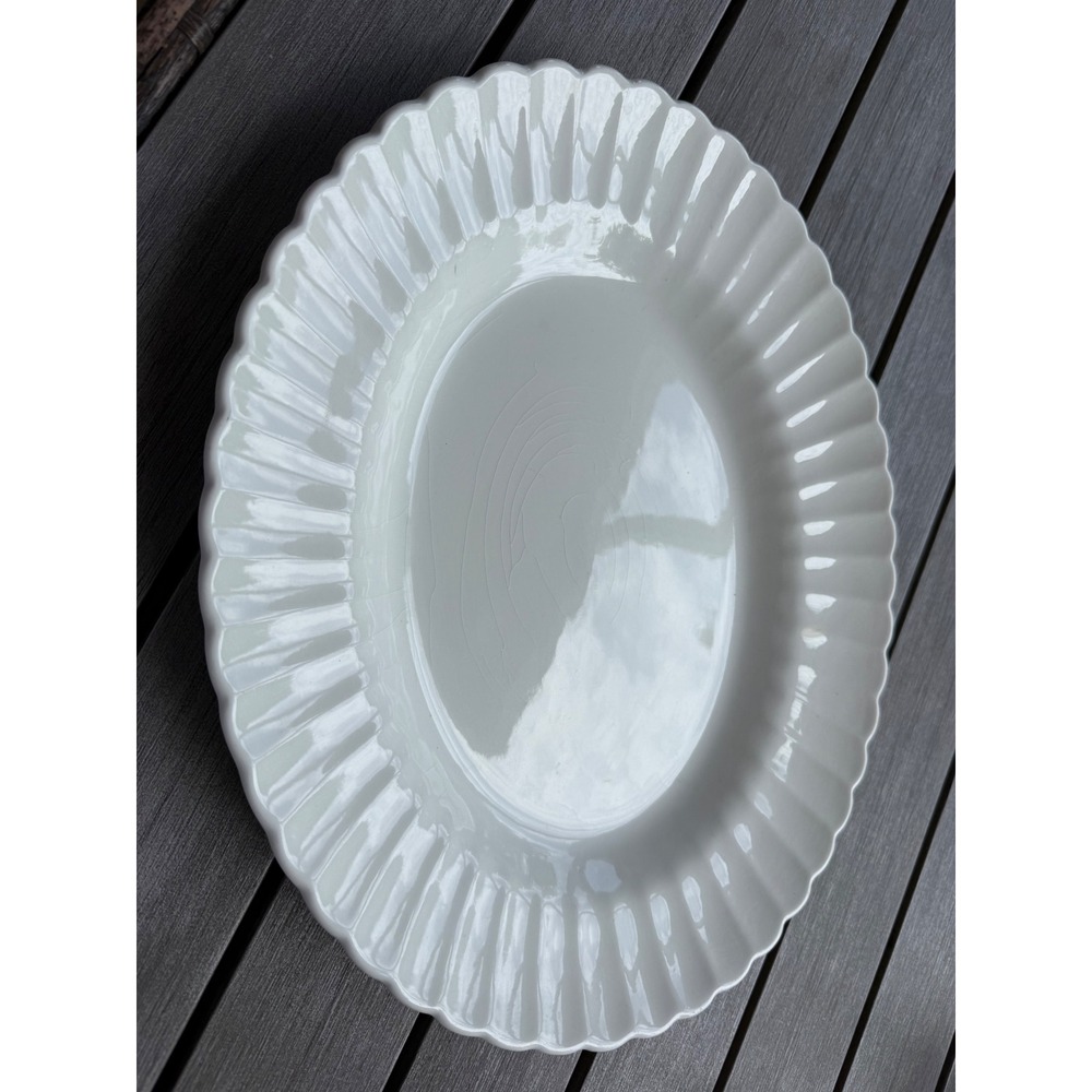 J & G Meakin England Classic White platter scalloped edges preowned replacement